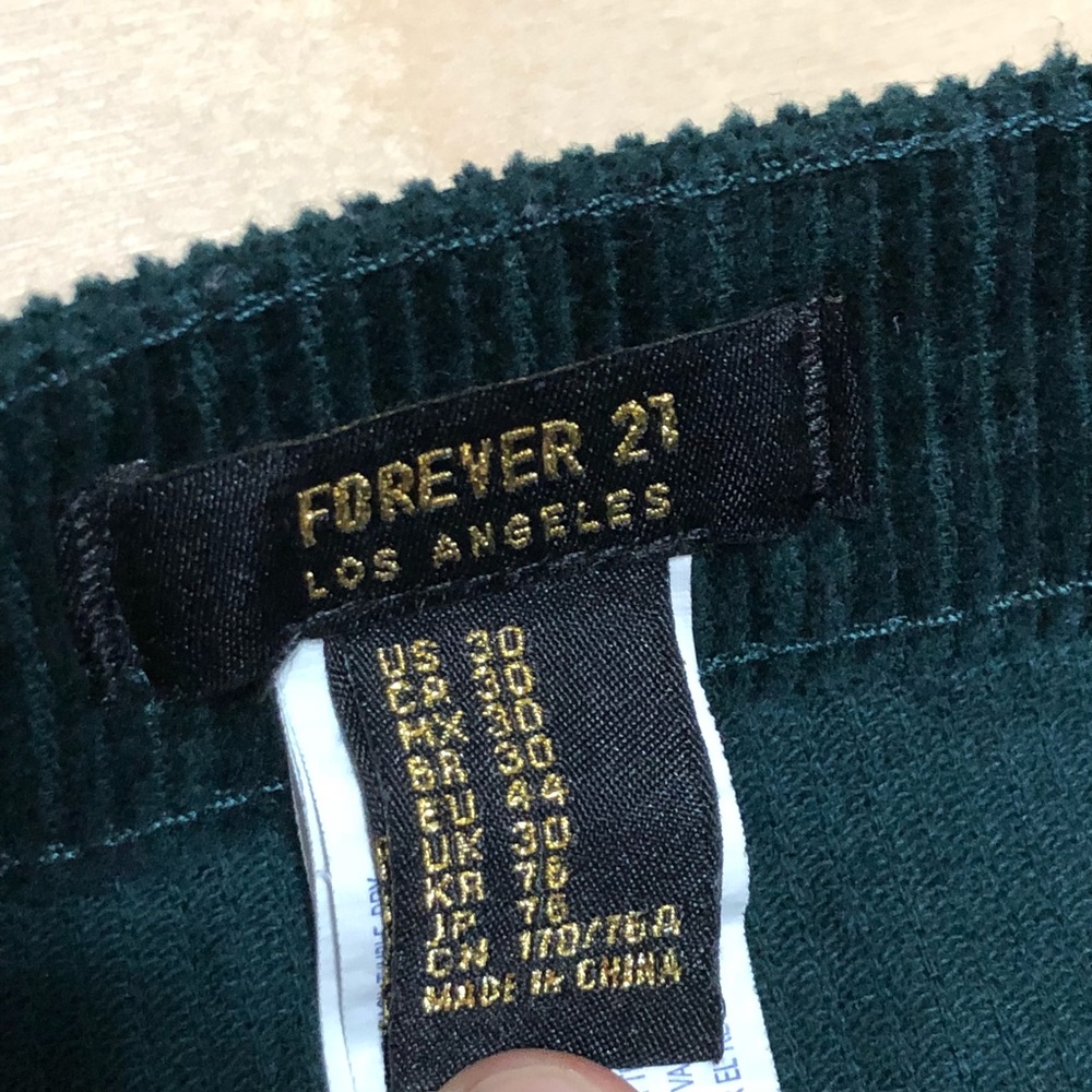 Forever 21 Dark Green Corduroy Mini Skirt - Picture 3 of 6